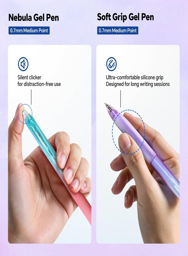 WRITECH أقلام جل للتظليل من WRITECH: مجموعة أقلام أورورا وندرلاند، أقلام حبر أسود، أقلام تظليل بألوان الباستيل، أقلام فرشاة، كتابة سلسة ورسم بدون نزيف، هدية للطلاب والأصدقاء والعائلة. - Image 5