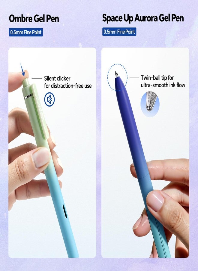 WRITECH أقلام جل للتظليل من WRITECH: مجموعة أقلام أورورا وندرلاند، أقلام حبر أسود، أقلام تظليل بألوان الباستيل، أقلام فرشاة، كتابة سلسة ورسم بدون نزيف، هدية للطلاب والأصدقاء والعائلة. - Image 4