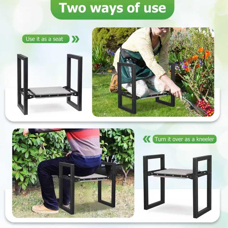 LLARGUEST Garden Kneeler and Seat with 12.6" Wide Thicken & Widen Soft Kneeling Pad, Multifunctional Gardening Stool for Kneeling & Sitting, Relieve Knee Back Pain - Ideal Gifts for Women, Men & Seniors - Image 3