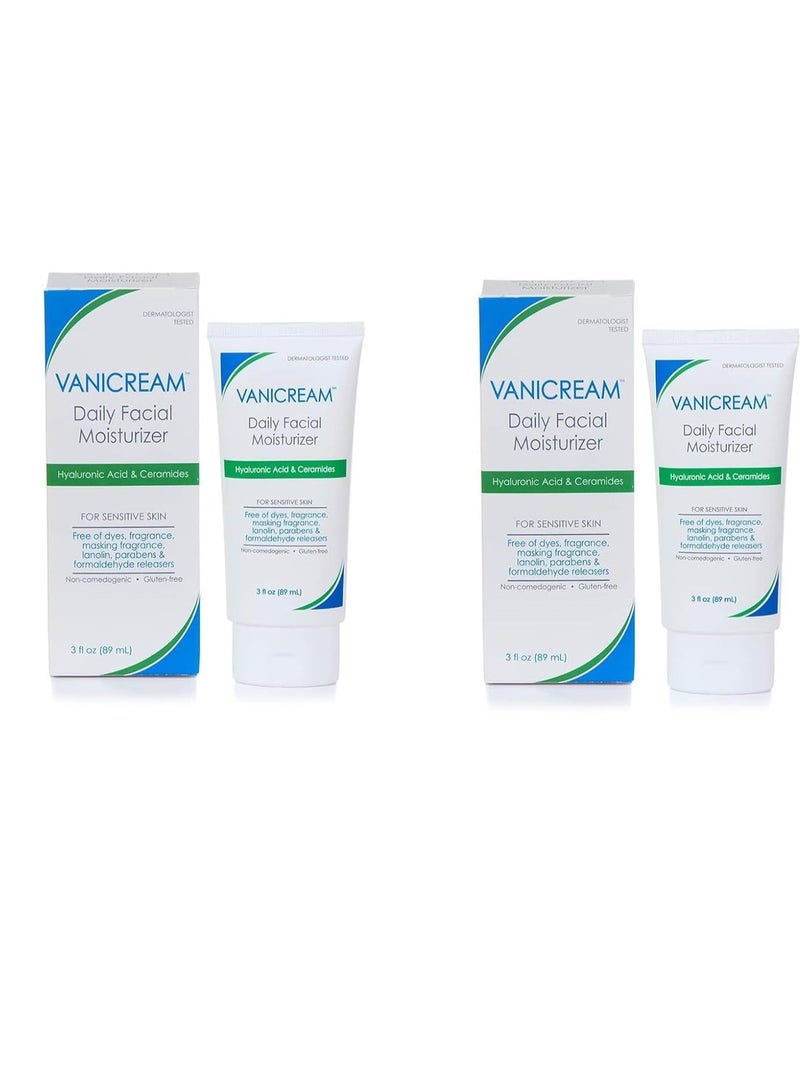 Vanicream Vanicream Daily Facial Moisturizer With Ceramides and Hyaluronic Acid - Formulated Without Common Irritants for Those with Sensitive Skin, 3 fl oz (Pack of 2)  - Image 1