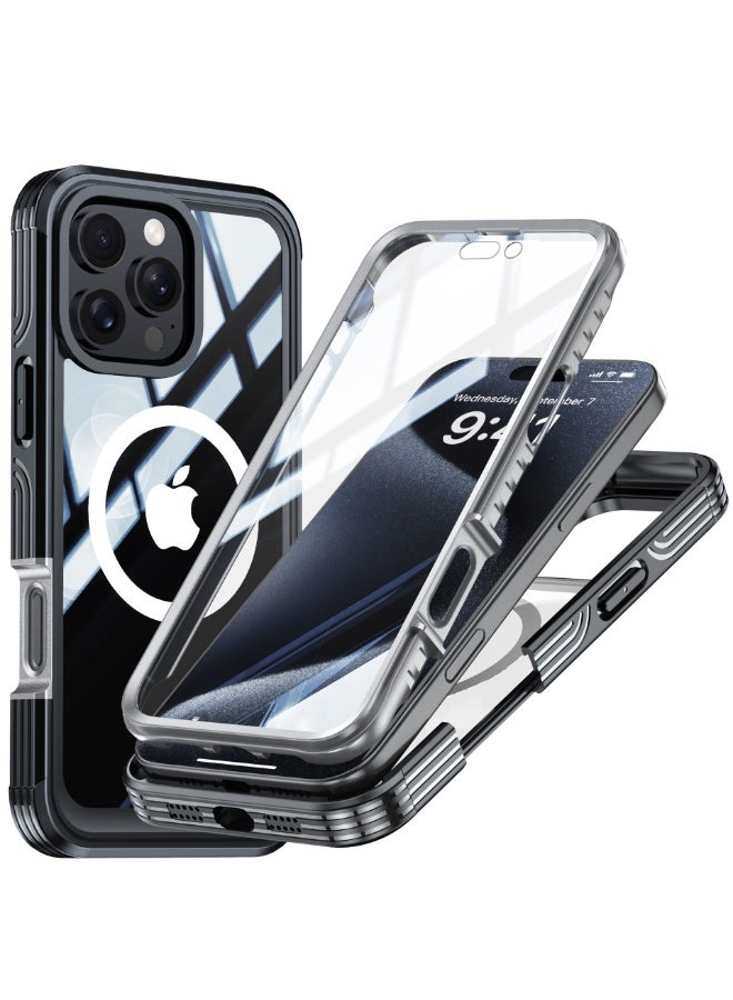 NIBEMINENT Miracase for iPhone 16 Pro Max Case 6.9'', [Bubble Free] Full-Body Bumper Phone case with Built-in Full Glass Screen &Lens Protector,Compatible with MagSafe,Drop Proof 16 Pro Max Cover  - Image 1