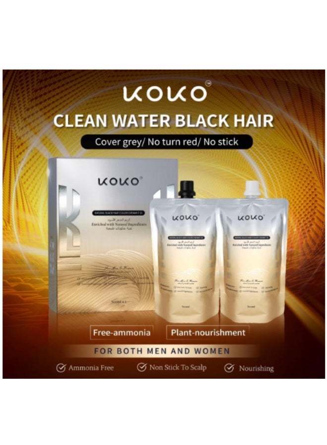 KOKO Natural Black Hair Color Cream,Enriched with Natural Ingredients,1000ml - Image 2