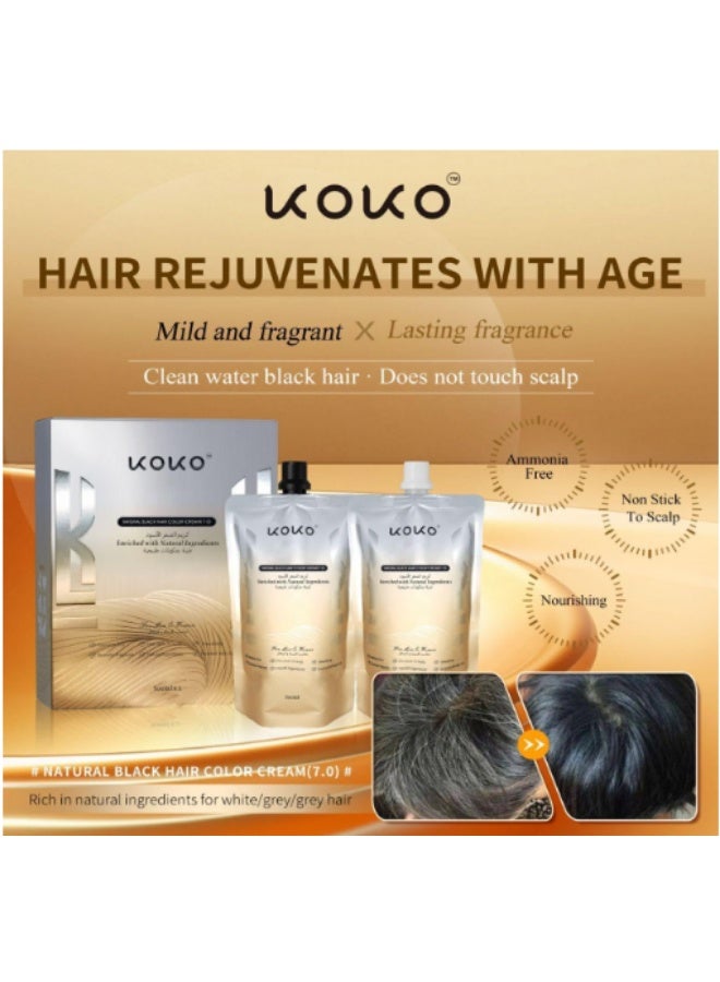 KOKO Natural Black Hair Color Cream,Enriched with Natural Ingredients,1000ml - Image 3