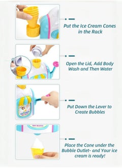 Paraphrase DIY Ice Cream Bubble Bath Toy for Toddlers, Interactive Baby Bathtime Toy with Suction Cups, Water & Soap Foam Maker, Manual Bubble Machine, Fun & Safe for Kids  - Image 4