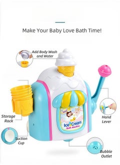 Paraphrase DIY Ice Cream Bubble Bath Toy for Toddlers, Interactive Baby Bathtime Toy with Suction Cups, Water & Soap Foam Maker, Manual Bubble Machine, Fun & Safe for Kids  - Image 2
