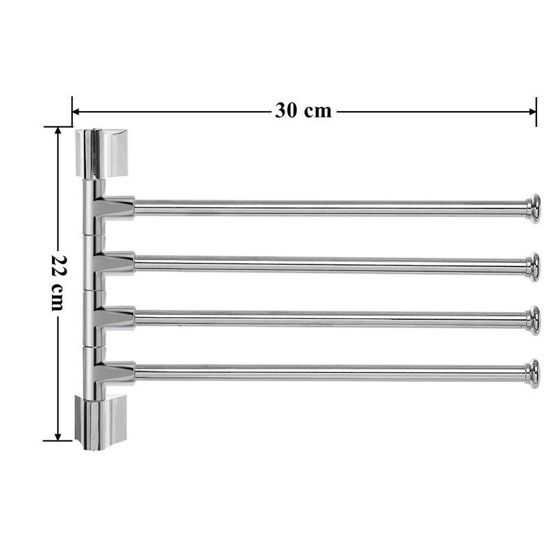 Plantex Stainless Steel 4-Arm Bathroom Swing Hanger Towel Rack/Towel Holder for Bathroom/Towel Stand/Bathroom Accessories - Image 4