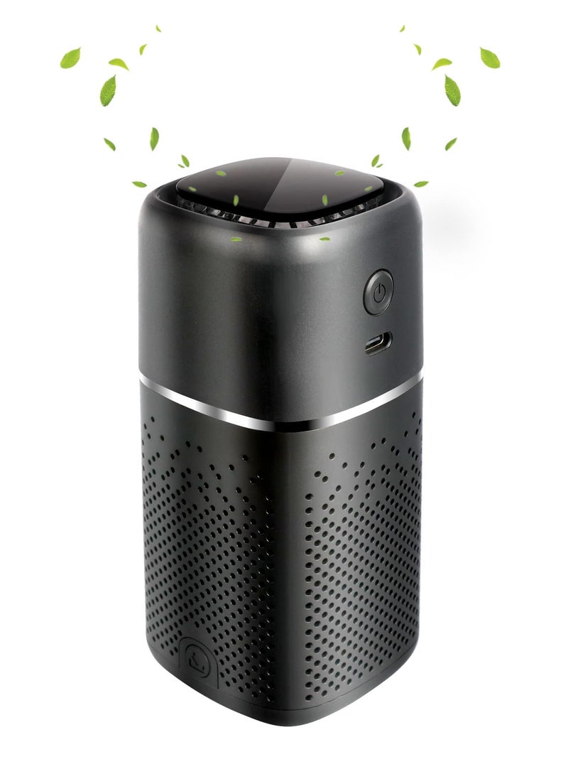 Excefore - Car Air Purifier - Mini Portable Air Purifier with H13 True HEPA Filter, Dust - Quiet Personal Air Purifier for Car Traveling Bedroom Office Use (Black) - Image 1