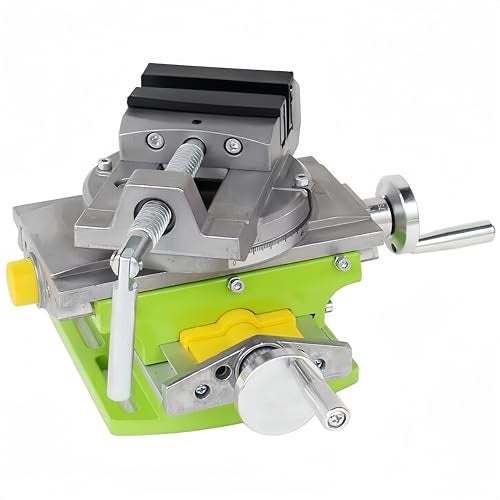 KZU Cross Slide Drill Press Vise, 2-Way X- Y- Benchtop Drill Press Clamp, Portable Table Drill Press Vise with 90° Rotary Table for Drilling Milling Machine - Image 1