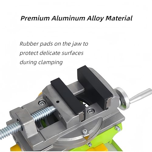KZU Cross Slide Drill Press Vise, 2-Way X- Y- Benchtop Drill Press Clamp, Portable Table Drill Press Vise with 90° Rotary Table for Drilling Milling Machine - Image 4