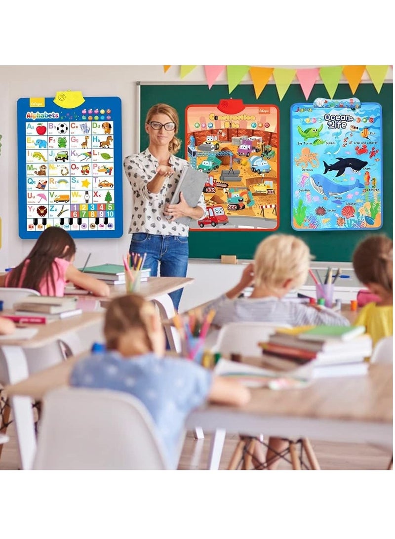 UKR UKR Electronic Interactive Talking Poster Wall Chart - Set of 3 | Best Educational Toy Gift for Toddlers | Fun Learning Preschool Posters  - Image 5