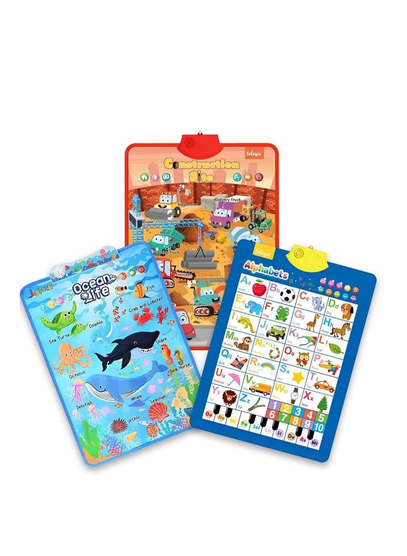 UKR UKR Electronic Interactive Talking Poster Wall Chart - Set of 3 | Best Educational Toy Gift for Toddlers | Fun Learning Preschool Posters  - Image 4