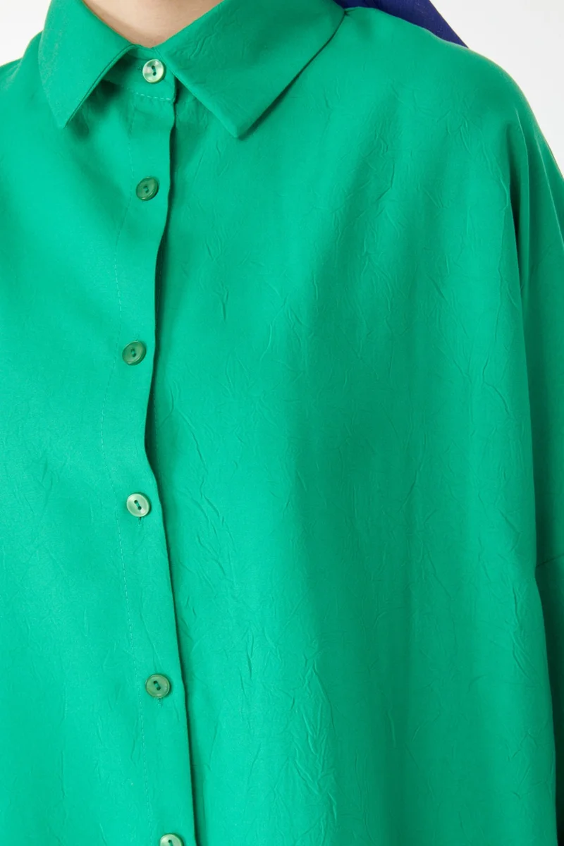 Tofisa 24458-GREEN Shirt Collar Long Sleeve Two Piece Suit