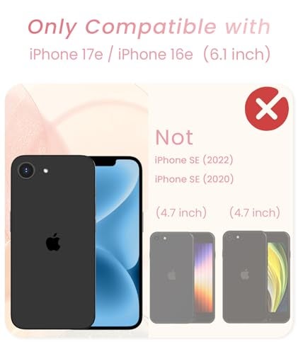 Liufcx for iPhone 17e/16e Case with Screen Protector: Luxury Plated Gold Cute Wavy Edge Love Heart Pattern Kickstand Case, Slim Soft TPU Woman Girls Protection Cover for iPhone 16e/17e (Pink) - Image 2