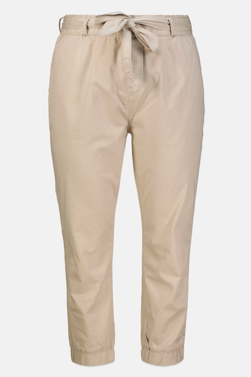 Levi's Women Regular Fit Embroidered Logo Jogger Pants, Beige - Image 2