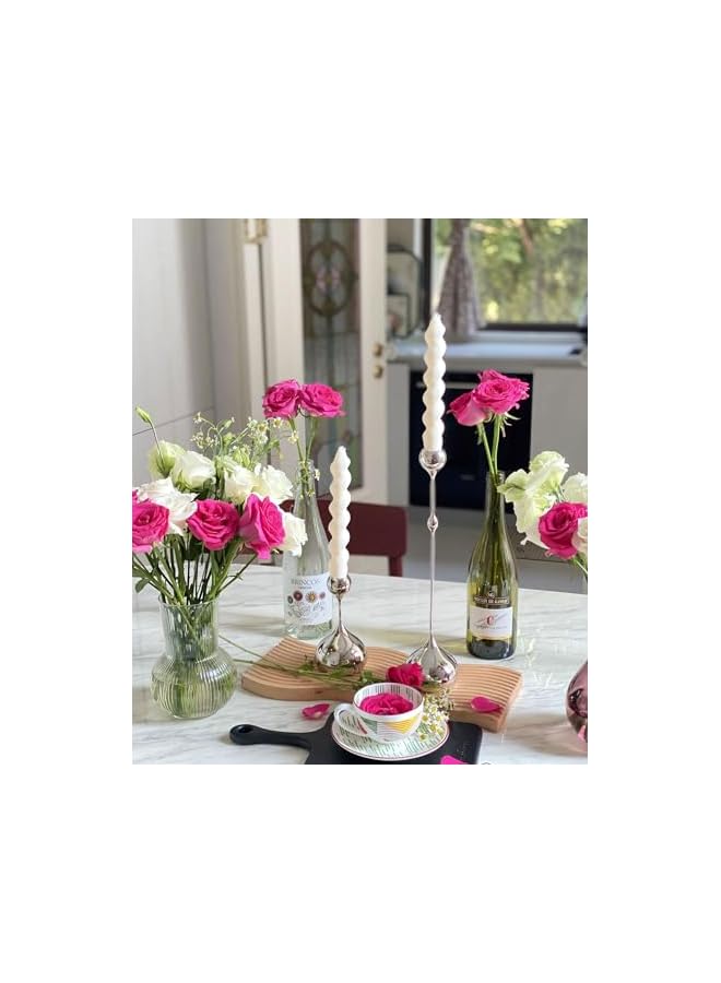 The Bros White Spiral long bar aromatherapy candle handmade 7.5 '' twisted bar wax aromatherapy candle suitable for home decoration weddings festivals events parties - Image 5