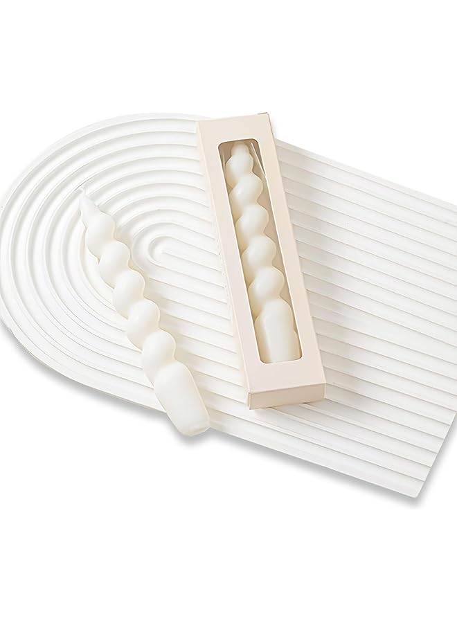 The Bros White Spiral long bar aromatherapy candle handmade 7.5 '' twisted bar wax aromatherapy candle suitable for home decoration weddings festivals events parties - Image 1
