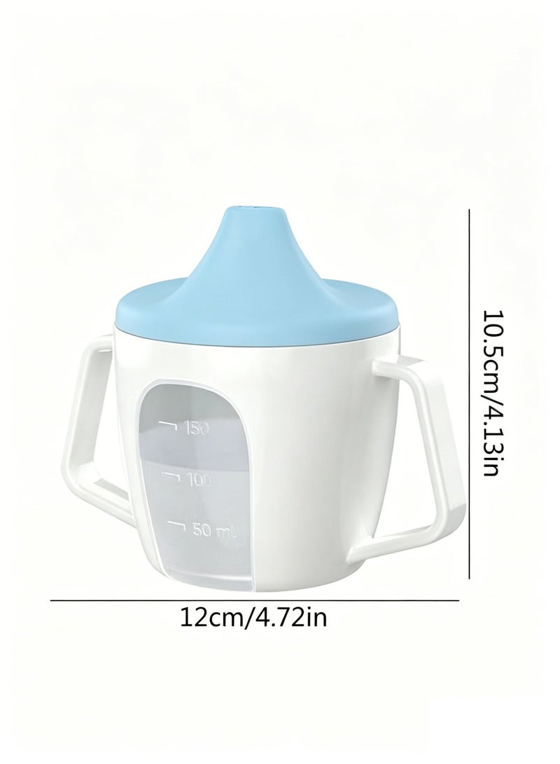 Amanli 1 Pcs Baby Sippy Cup, Toddler Leak Spout Non Spill Sippy Cup with Handle, Portable Water Bottle for Kids（blue） - Image 2