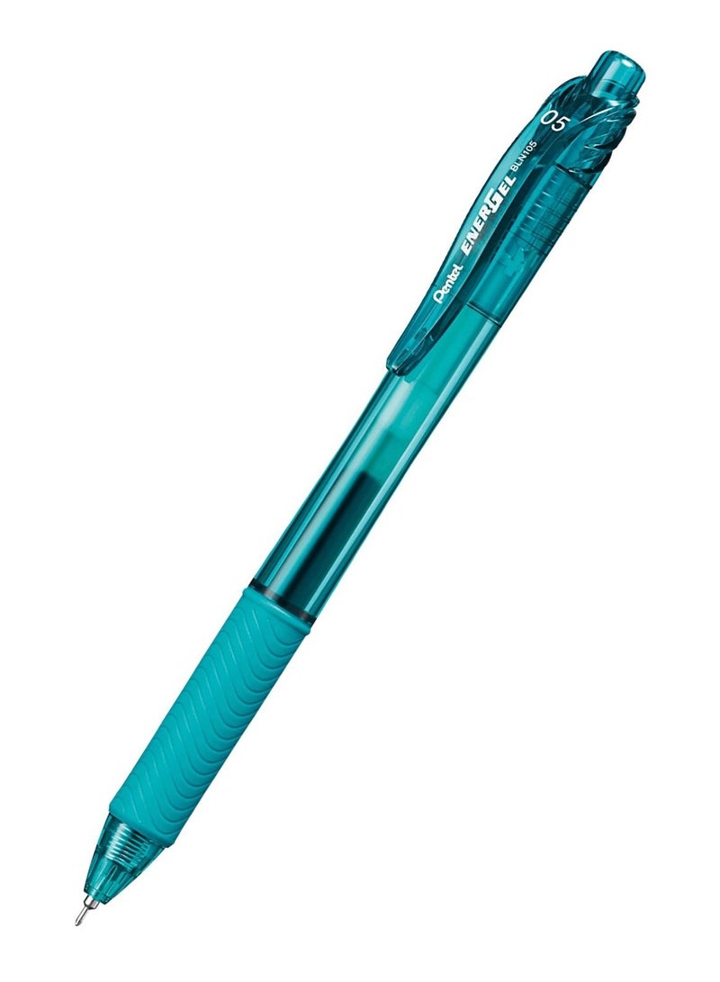 Pentel 12-Piece Energel Gel Ink Pen 0.5mm Tip Turquoise Blue Ink - Image 2