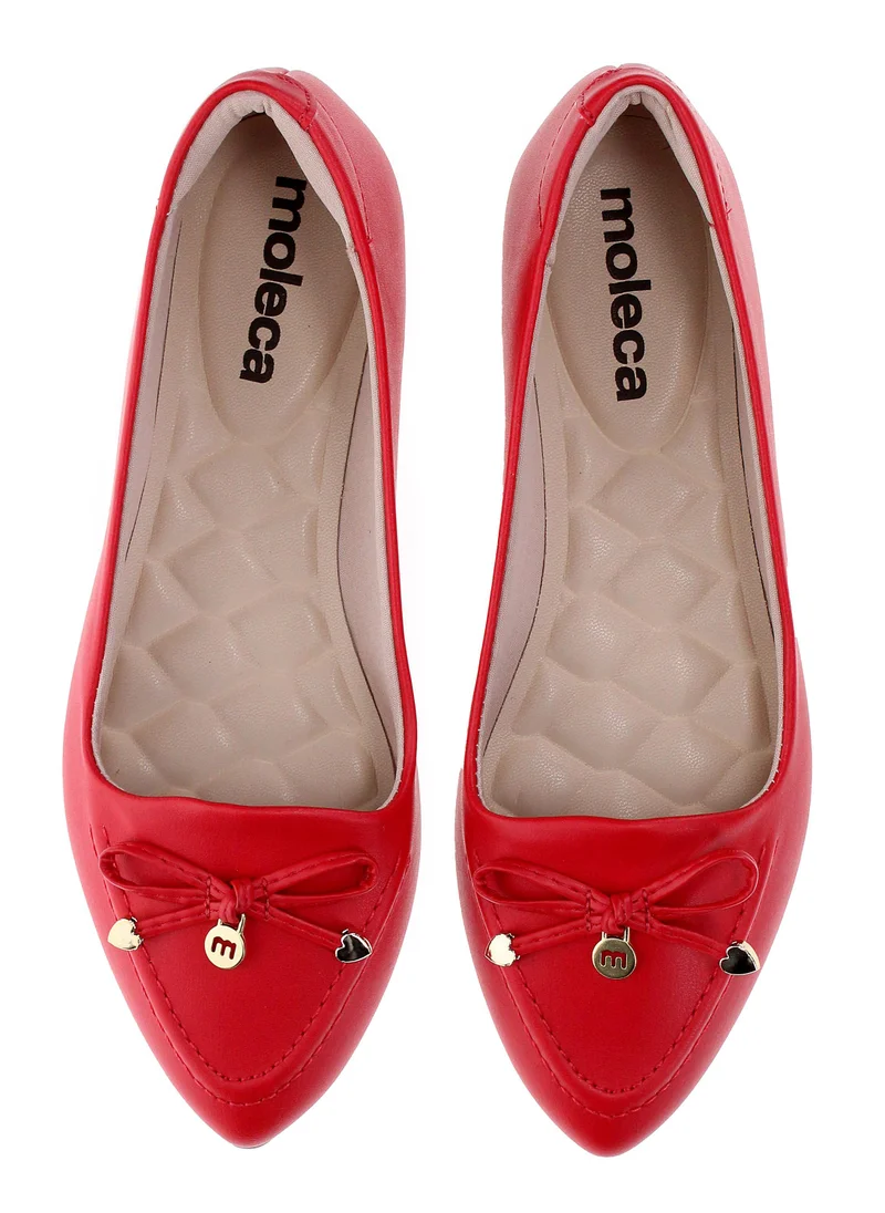 Moleca Red Ballerina Shoes for Girls – Comfortable Slip-On Flats with Cute Design – Perfect for School, Parties & Everyday Wear for Women | Best Price UAE