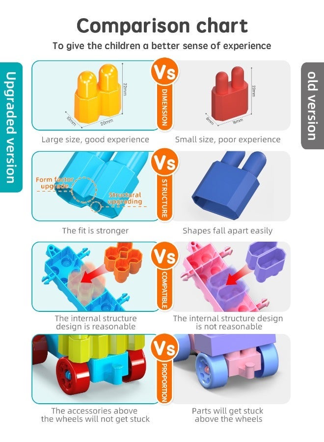 Meifen 400Pcs Building Blocks Set Educational STEM Building Toy, Creative Construction Block Toys Set Learning Playset Kit for Boys Girls, Child Brain Development Preschool Kindergarten Toy Age 3+ - Image 5