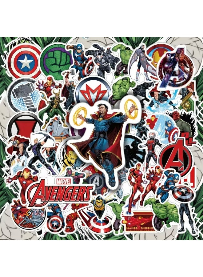 Kandid 50pcs Marvel Avengers Superhero Stickers – Character Decals for Laptop, Water Bottle & Room Decor (Marvel Superhero) - Image 1