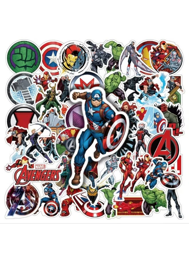 Kandid 50pcs Marvel Avengers Superhero Stickers – Character Decals for Laptop, Water Bottle & Room Decor (Marvel Superhero) - Image 2