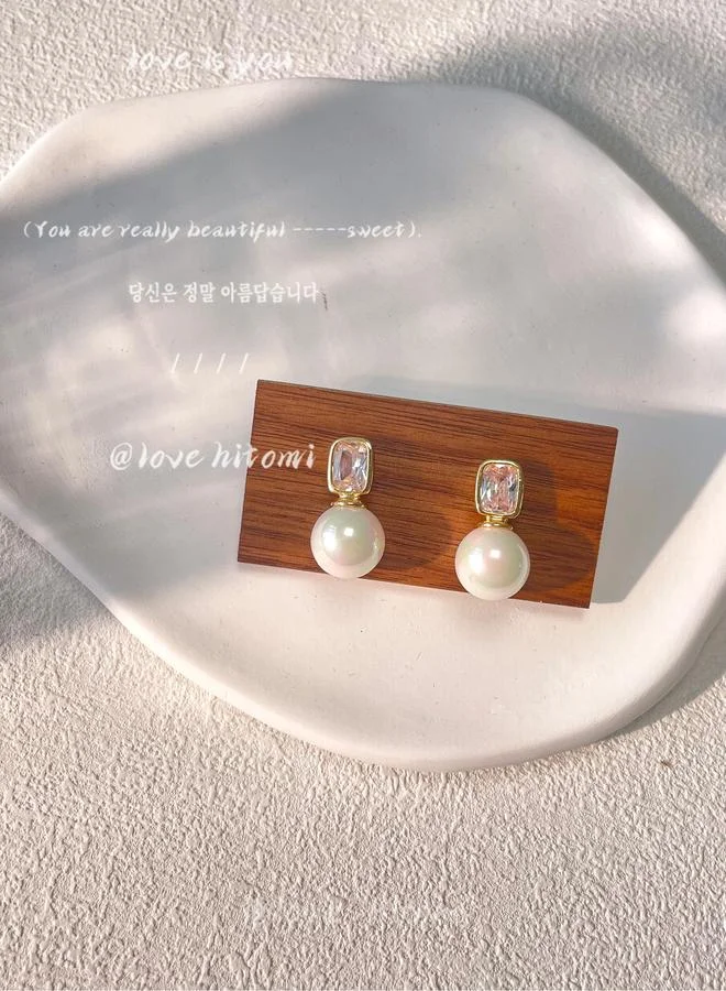 Take Two Take Two Gold Accent Faux Pearl Decor Drop Earrings