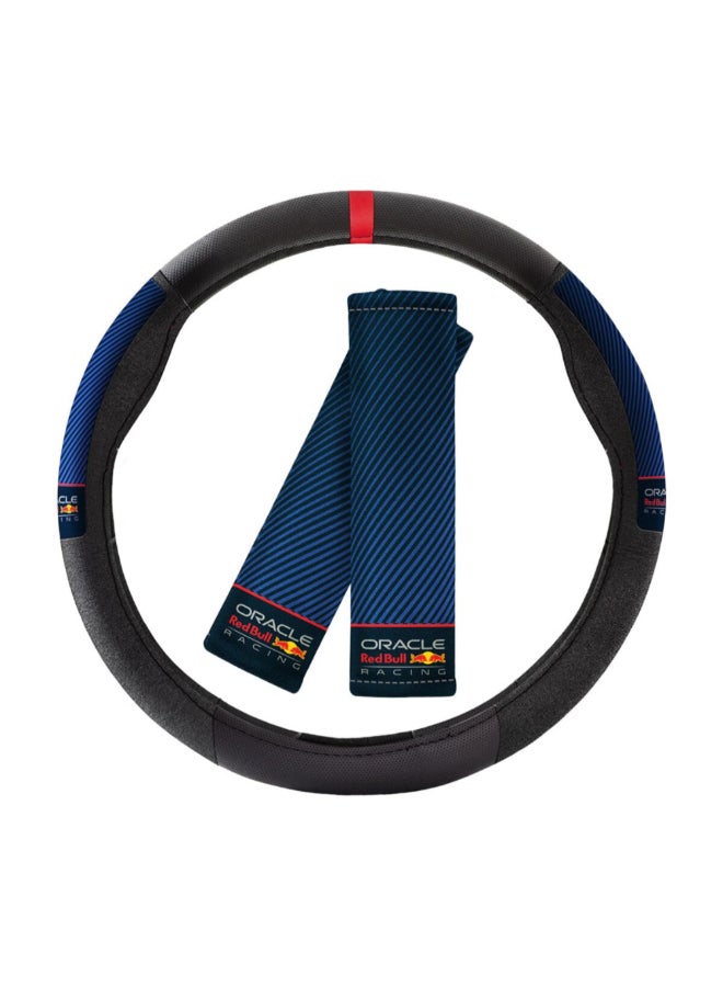 Red Bull Oracle Racing Steering Wheel Cover and Shoulder Pad Set Multicolour 38 x 5 x 38 cm RBSWCK002BR  - Image 2