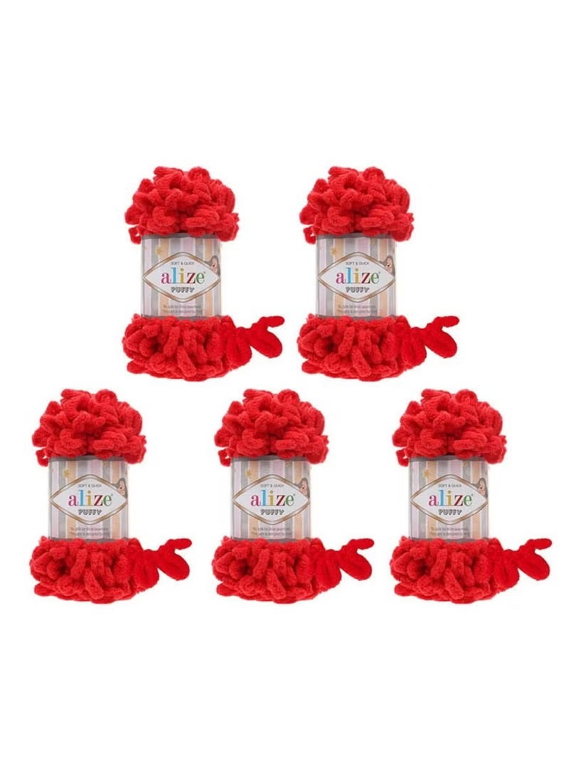 ALIZE 5 Pcs Alize Puffy 56 Micropolyester Hand Knitting Yarn For Blanket - Image 1