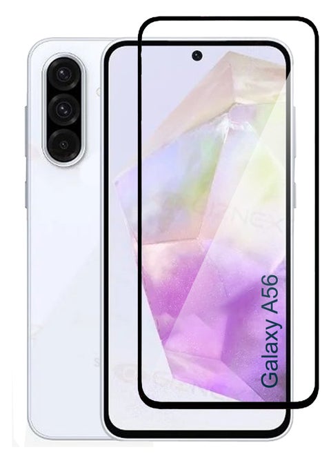 Samsung Galaxy A56 - Tempered Glass Screen Protector - Delicate Touch , Higher Transparency , Easy to Install ,Anti-scratch and Bubble-free Screen Protector - Black