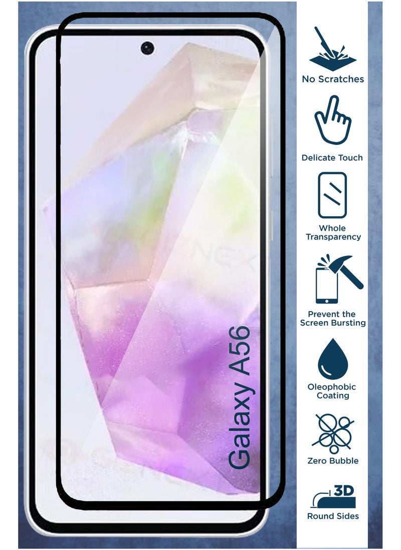 Generic - Samsung Galaxy A56 - Tempered Glass Screen Protector - Delicate Touch , Higher Transparency , Easy to Install ,Anti-scratch and Bubble-free Screen Protector - Black - Image 1