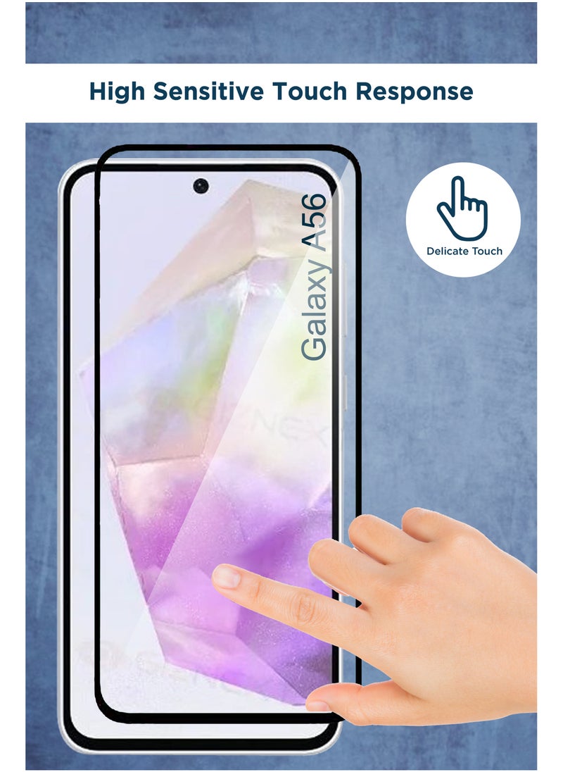 Generic - Samsung Galaxy A56 - Tempered Glass Screen Protector - Delicate Touch , Higher Transparency , Easy to Install ,Anti-scratch and Bubble-free Screen Protector - Black - Image 1