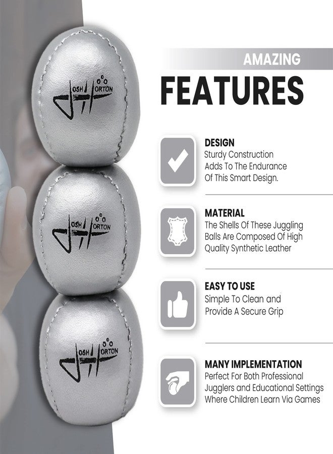 Zeekio Josh Horton Beginner Juggling Balls - Synthetic Leather - Set of 3 - Image 2