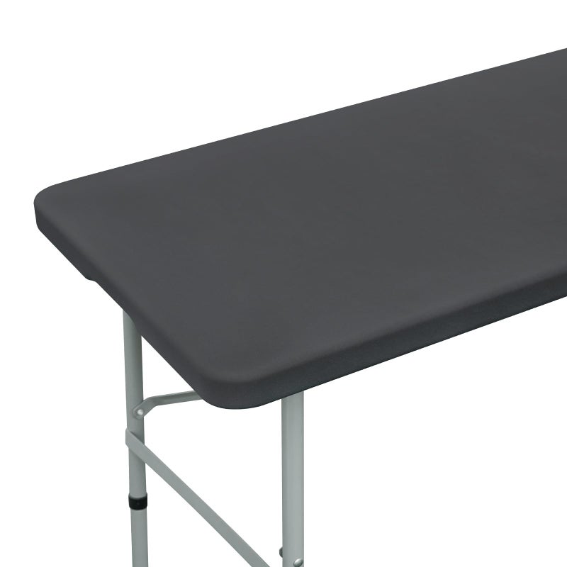 NEWISHER Fitted Rectangle Tablecloth 24 x 48 Inch Elastic Table Cloth for 4ft Table, Stretch Spandex Table Cover Grey Washable Polyester Table Top Cap Cover for Dining Picnic Camping Indoor and Outdoor - Image 1