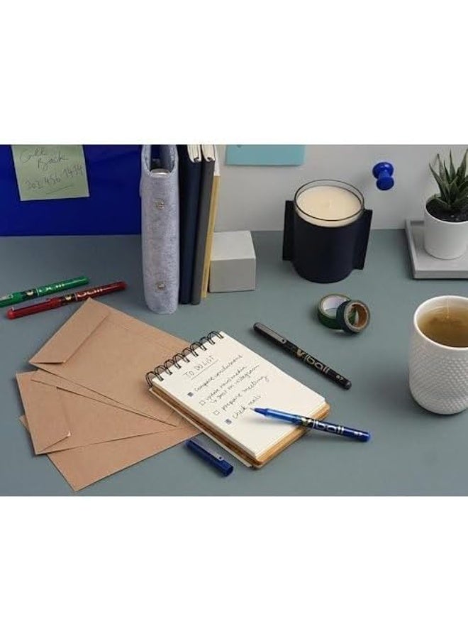 بايلوت قلم حبر جاف في بول VB5 بطرف رفيع 0.5 ملم وخط 0.3 ملم من بايلوت، اسود، موديل BLVB501 - Image 2