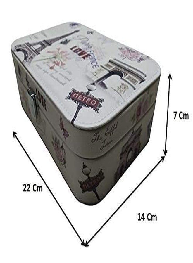 NANIAAY Small Travel Jewelry Box Mini Organizer | Portable Display Storage Case for Rings, Earrings & Necklaces | Velvet Lining with Removable Dividers – Multi Color (22x14x7 cm) - Image 3