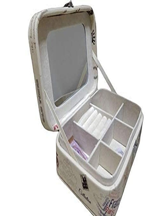NANIAAY Small Travel Jewelry Box Mini Organizer | Portable Display Storage Case for Rings, Earrings & Necklaces | Velvet Lining with Removable Dividers – Multi Color (22x14x7 cm) - Image 1