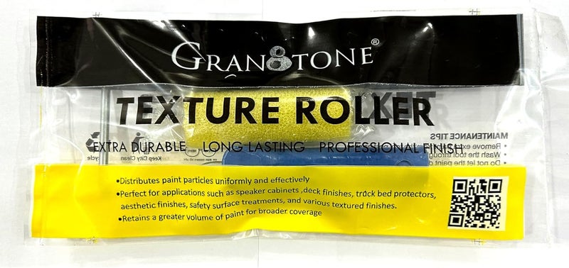 Granotone Granotone Textured Paint Roller 4 Inches Multicolor  Foam Paint Roller with Ergonomic Handle for Speaker Cabinets Road Cases Wall Painting Deck Coatings Truck Bed Liners AntiSlip Coatings