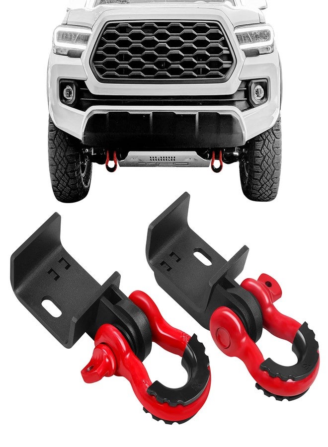 JY PERFORMANCE Front Demon Tow Hook Brackets with 3/4in Shackle D Rings Compatible with Fits for Toyota Tacoma 2009-2023 - Image 1