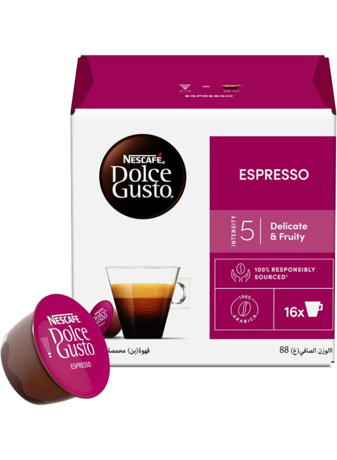 Nescafe Dolce Gusto Espresso 16 Coffee Capsules 88grams Single - Image 4