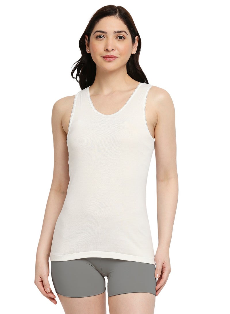 BYC WOMEN'S COTTON VEST (PACK OF 3) - IVORY  - Image 3