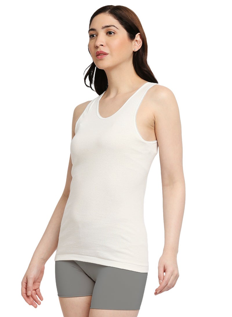 BYC WOMEN'S COTTON VEST (PACK OF 3) - IVORY  - Image 4