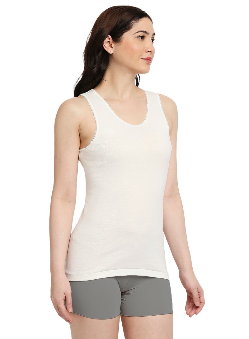 BYC WOMEN'S COTTON VEST (PACK OF 3) - IVORY  - Image 5