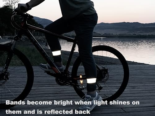 Leg Shield Reflective Ankle Bands - Impressive 1,000+ Foot Visibility with Very Large Reflective Area for Safety During Nighttime - Bright, Comfortable, Neoprene - Straps for Biking, Running and Walking - Image 2