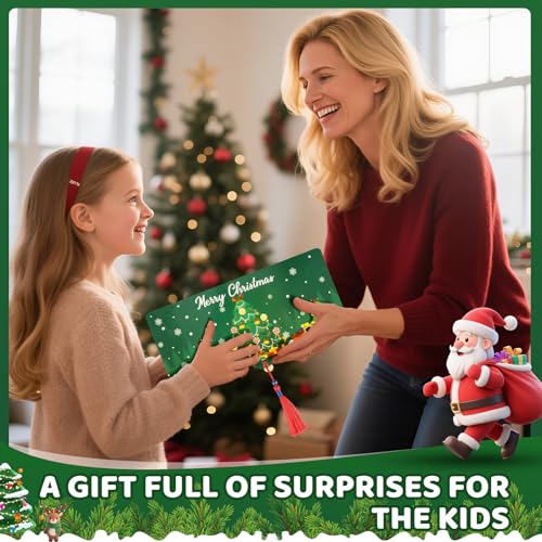 XPMBF 2Pc Christmas Money Holder or Gift Card Holder with 10 Slots Surprise Christmas Xmas Gift Card Holder, for Cash Checks or Gift Cards Supplies (Red and Green) - Image 4