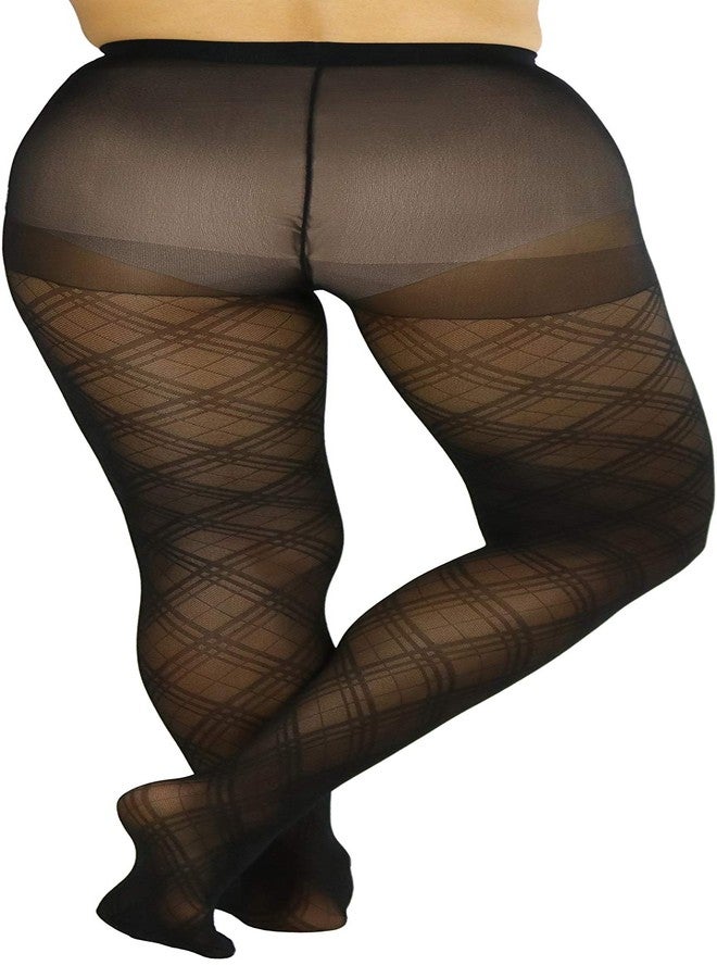 جوارب نسائية شفافة بنقشة ماسية من ToBeInStyle - أسود - مقاس واحد: عادي - Image 2