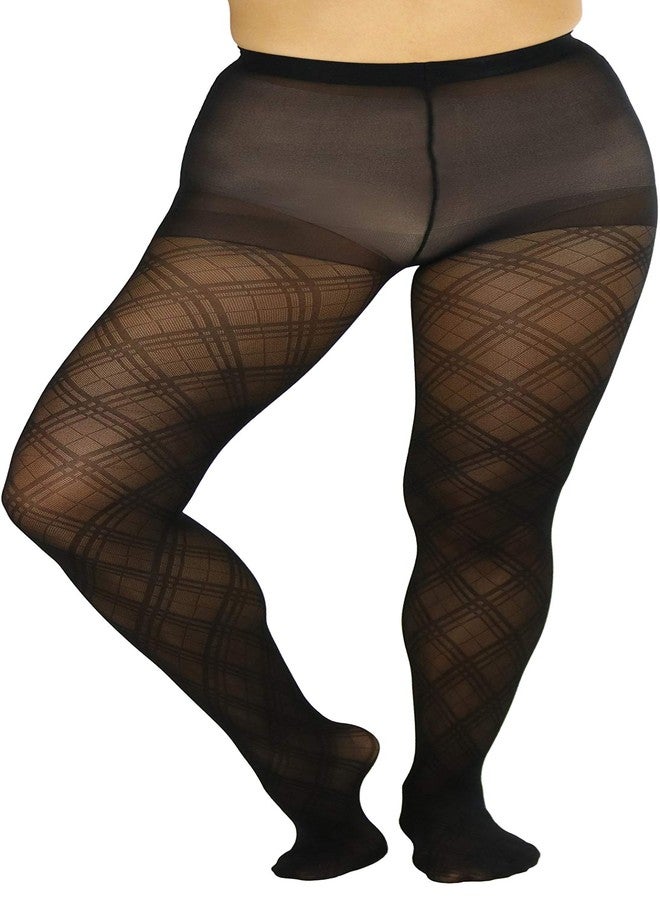 جوارب نسائية شفافة بنقشة ماسية من ToBeInStyle - أسود - مقاس واحد: عادي - Image 5