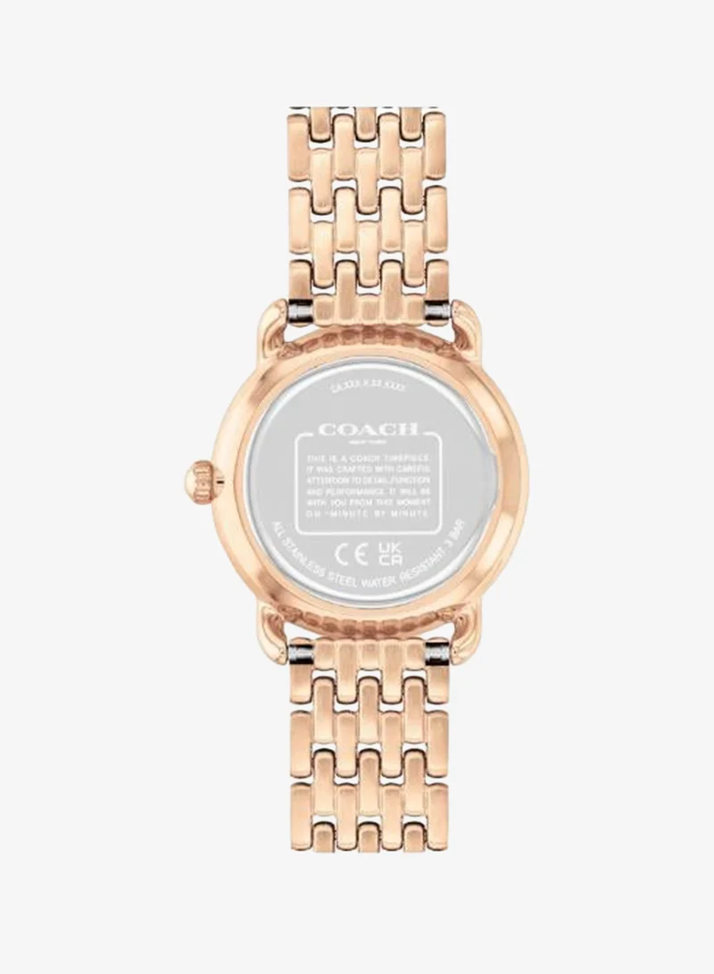 COACH 2-Hand Elliot Collection Quartz Movement Watch For Women With Rose Gold-Tone Stainless Steel Bracelet - 14504371