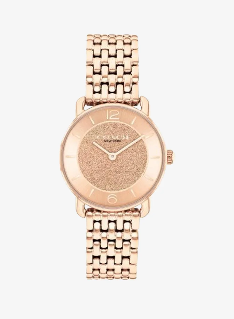 COACH 2-Hand Elliot Collection Quartz Movement Watch For Women With Rose Gold-Tone Stainless Steel Bracelet - 14504371