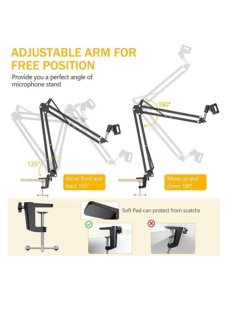 AU-B01 Microphone Suspension Boom Scissor Adjustable Arm Stand with Dual Suspension Springs Black - pzsku/Z632BEF05B5CF28237BACZ/45/_/1682841518/1806c5a0-400a-4515-b034-cc28004a991f